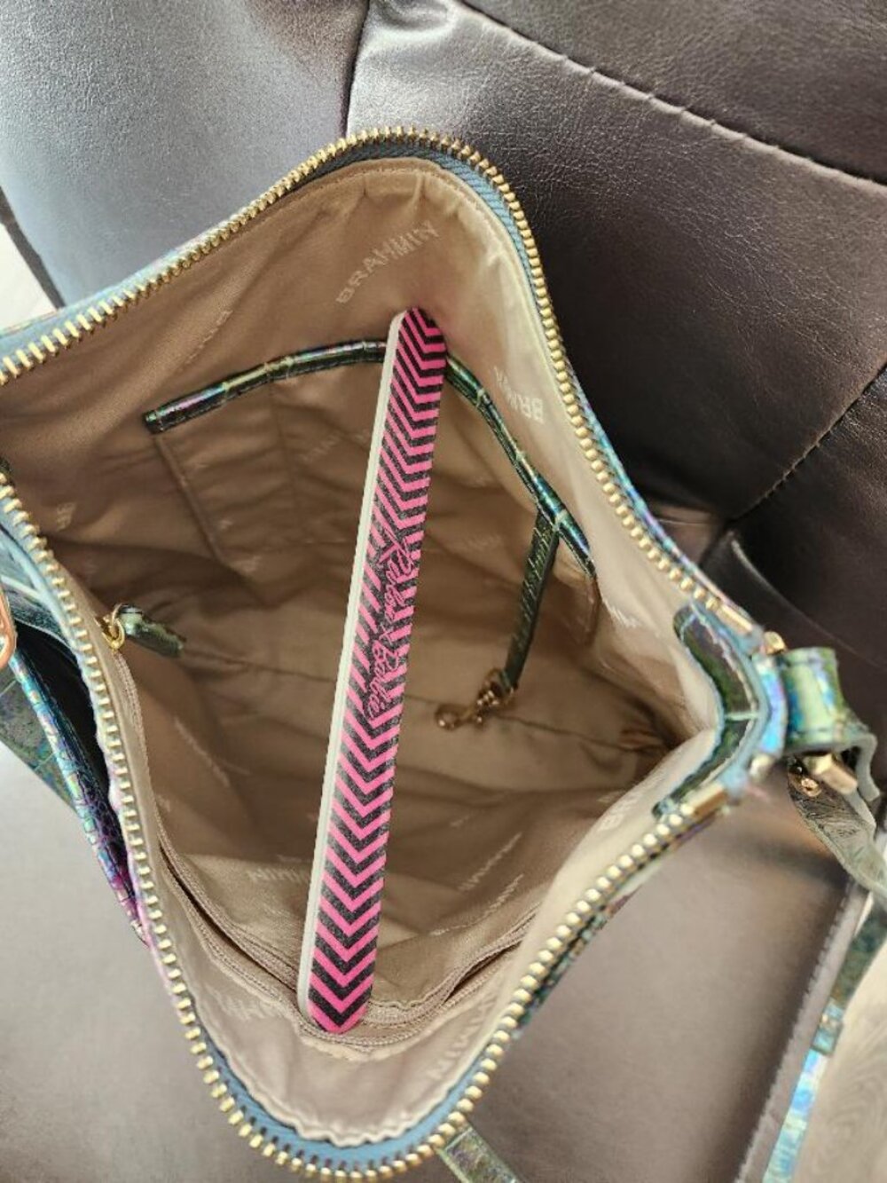 Brahmin Gorgeous Iridescent Leather Handbag - Picture 3 of 5